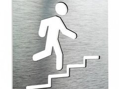 Semn de iesire scara spre dreapta in sus